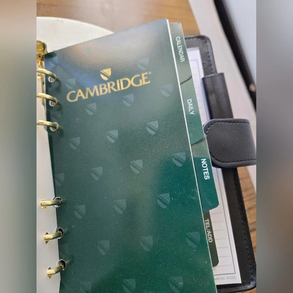 Vintage Cambridge Black Binder Planner Cover